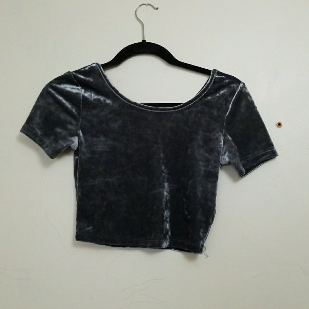 Velvet Silver Mermaid Crop Top